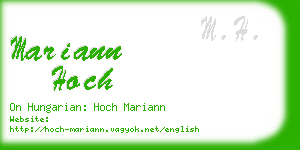 mariann hoch business card